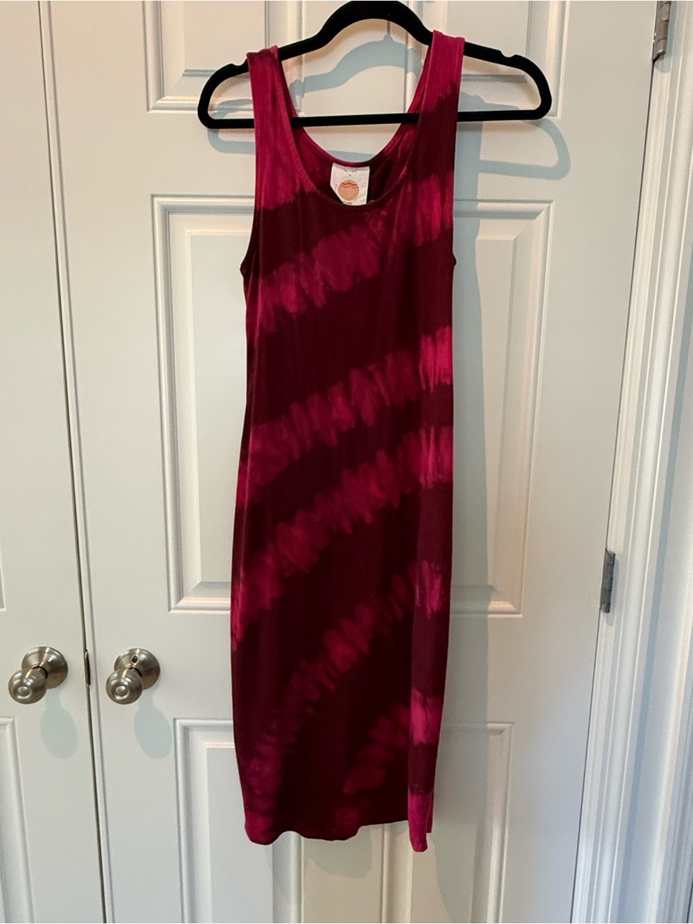 Daily Ritual Magenta Tie-Dye Midi Tank Dress ANTHROPOLOGIE